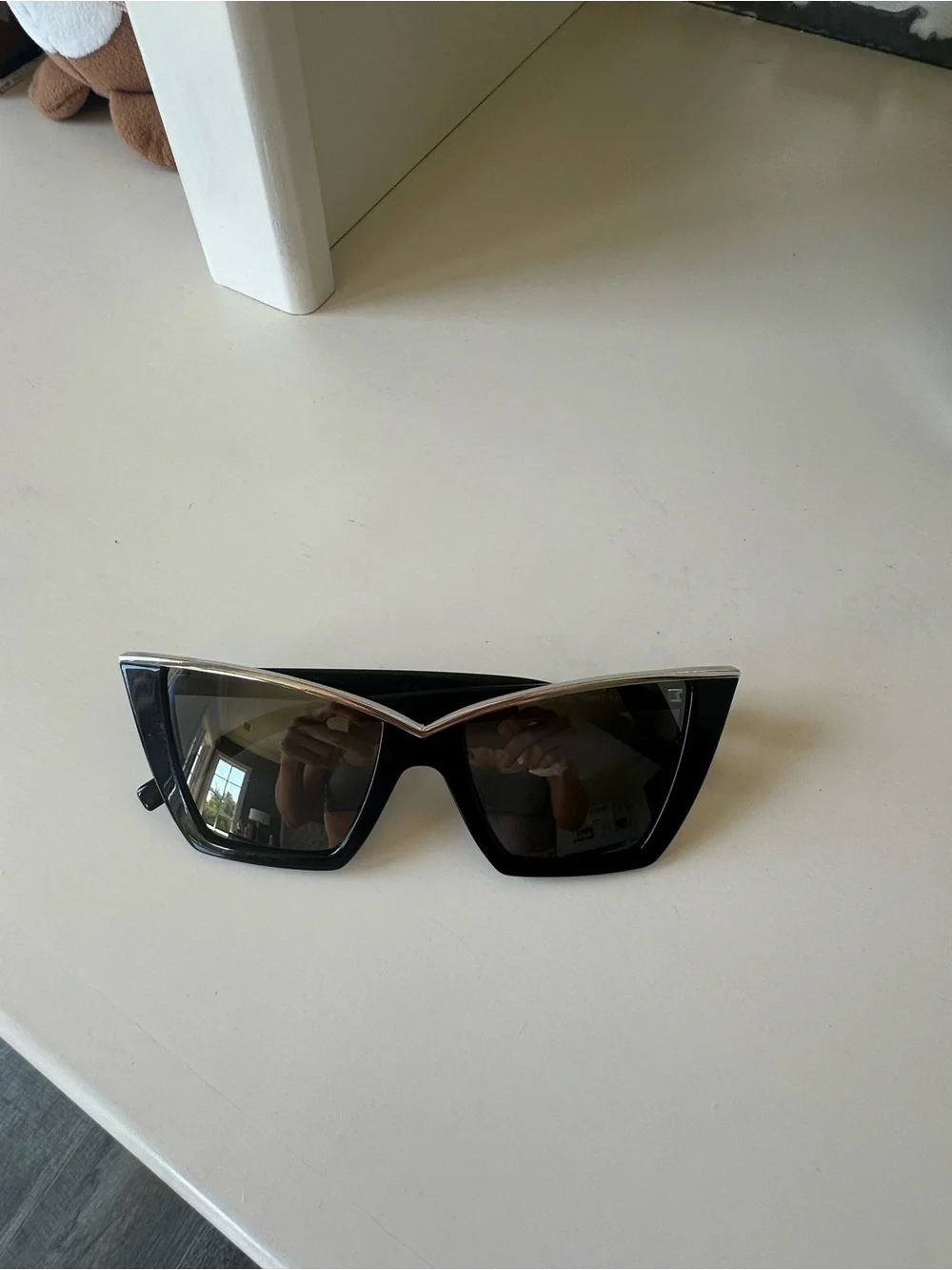 Yves Saint Laurent Black Cat-Eye Sunglasses with Silver Accent - Picture 2 of 9